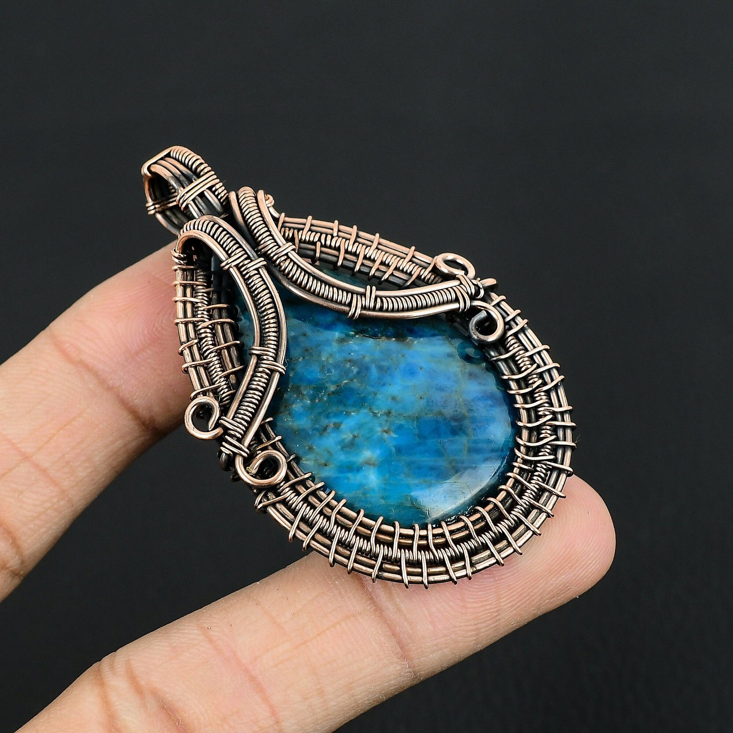 Neon Blue Apatite Gemstone Pendant