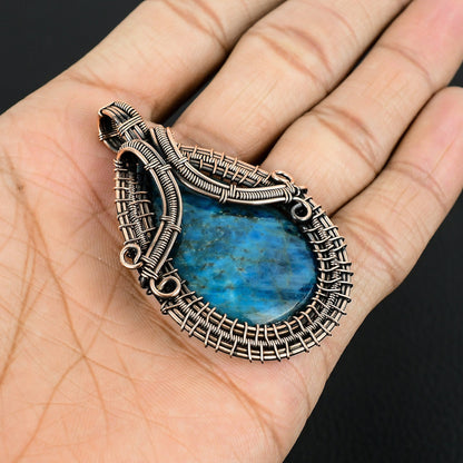 Neon Blue Apatite Gemstone Pendant