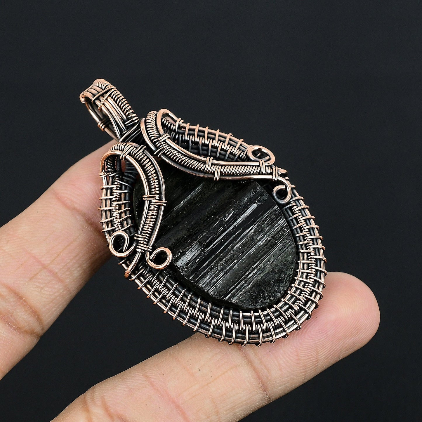Black Tourmaline Gemstone Pendant
