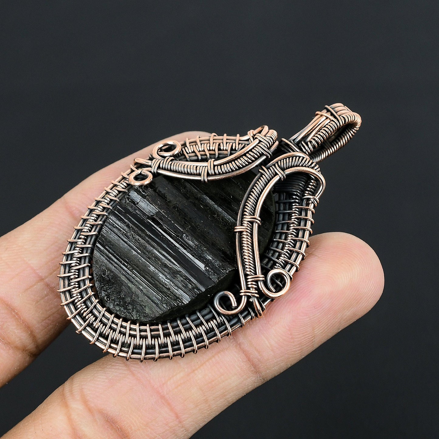 Black Tourmaline Gemstone Pendant