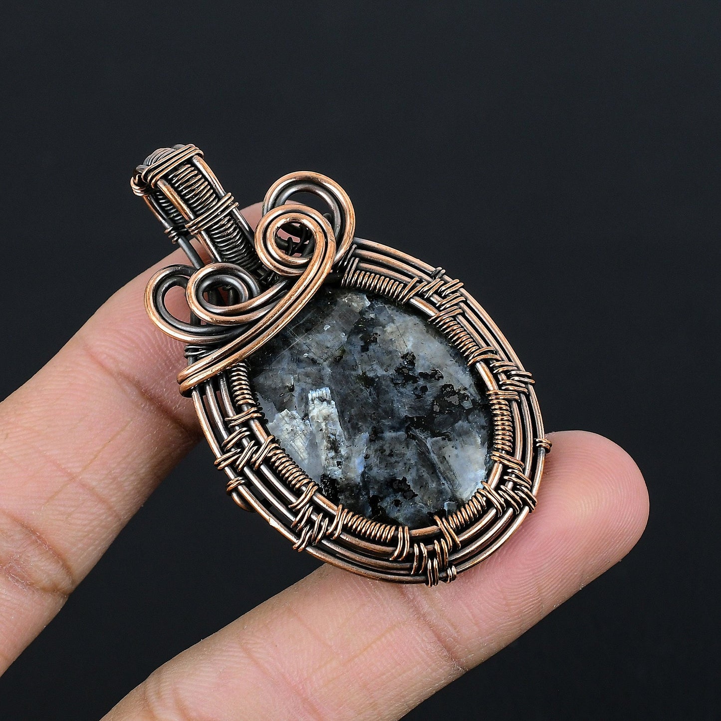 Gray Larvikite Gemstone Pendant