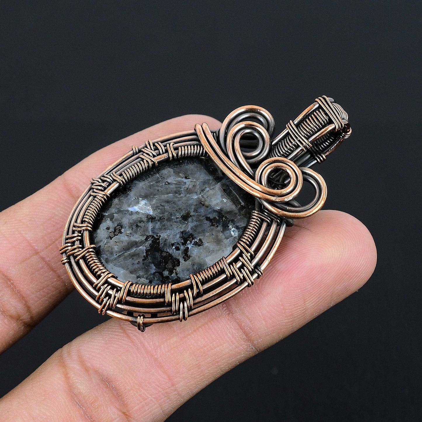 Gray Larvikite Gemstone Pendant