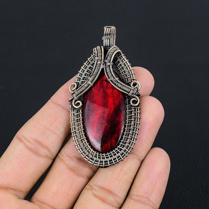 Red Fire Labradorite Gemstone Pendant