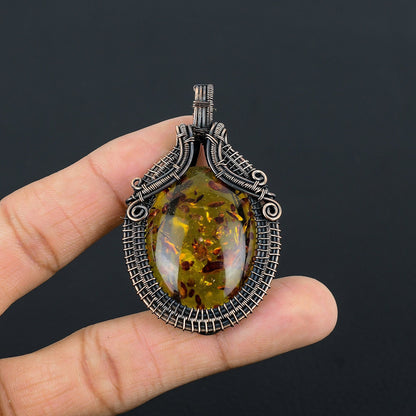 Golden Amber Gemstone Pendant