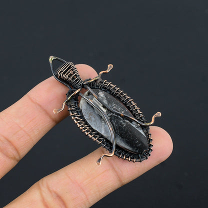Black Orthoceras Gemstone Pendant