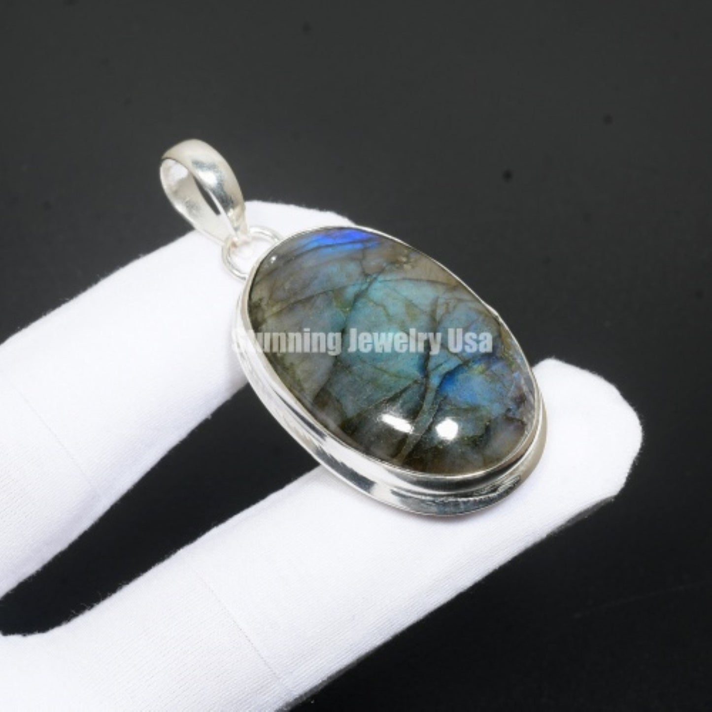 Blue Labradorite Gemstone Pendant