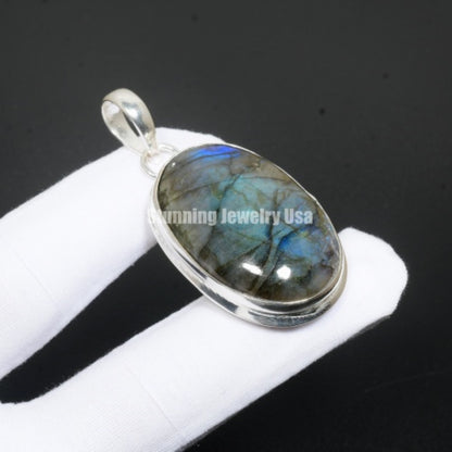 Blue Labradorite Gemstone Pendant