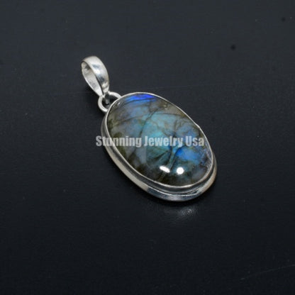 Blue Labradorite Gemstone Pendant