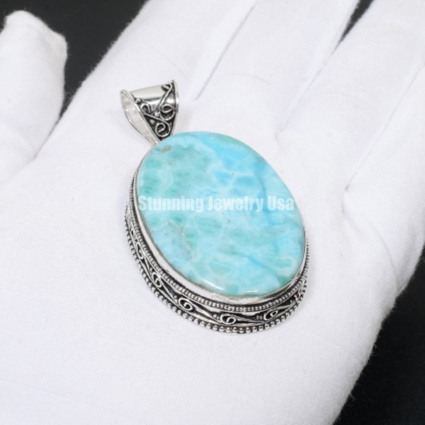 Blue Larimar Gemstone Pendant