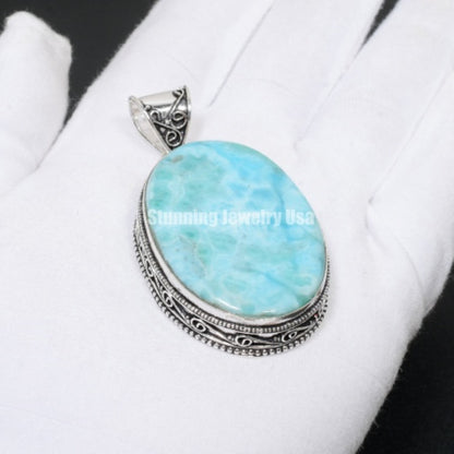 Blue Larimar Gemstone Pendant