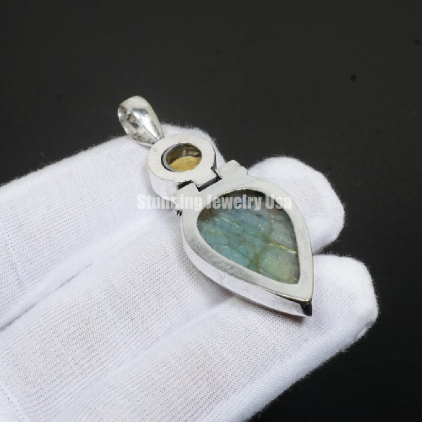 Iridescent Blue Labradorite Gemstone Pendant