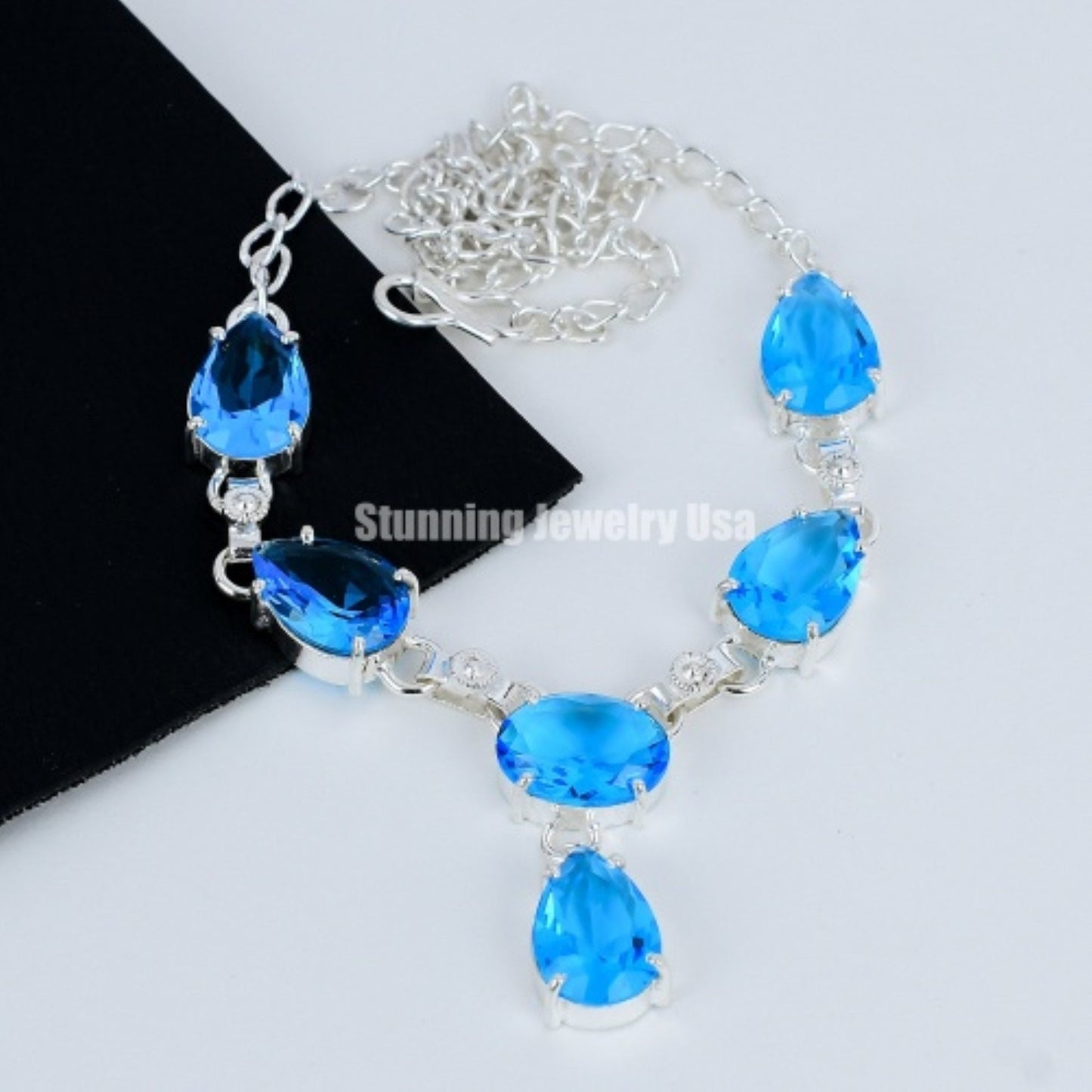 Blue Topaz Gemstone Necklace