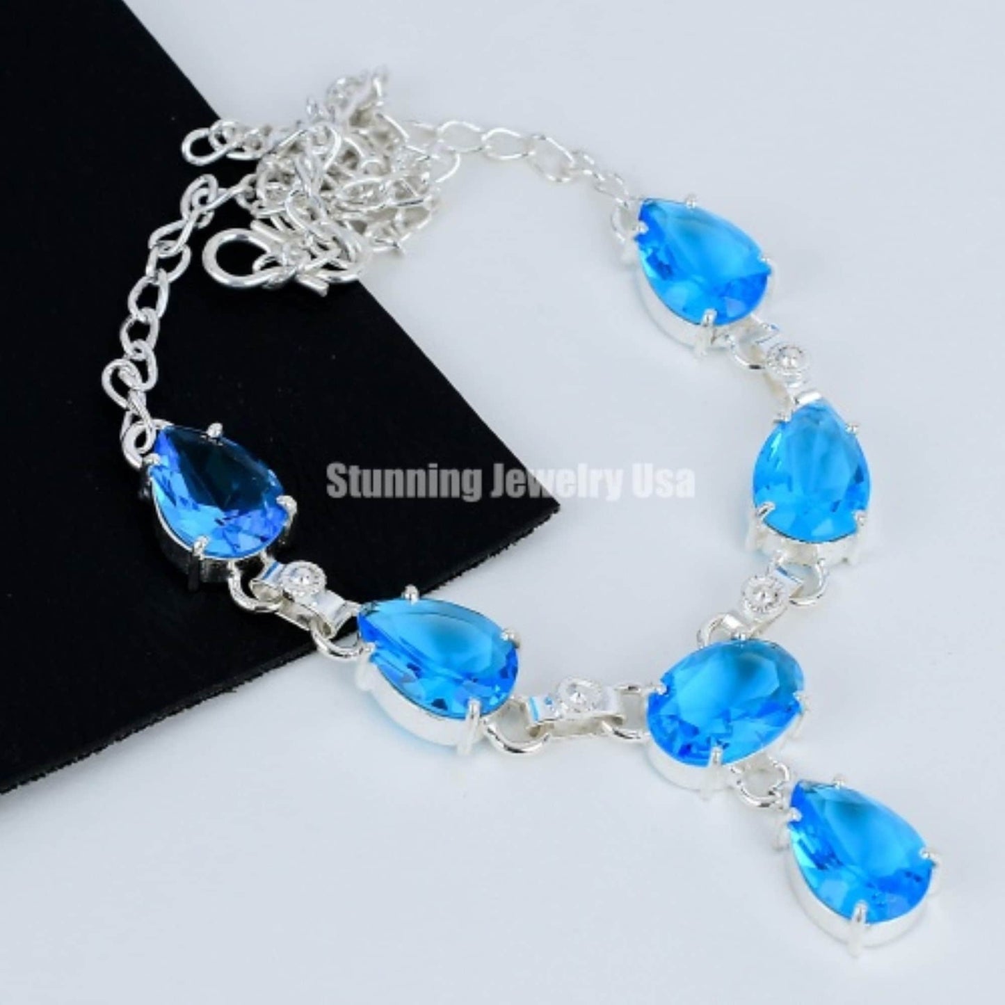 Blue Topaz Gemstone Necklace
