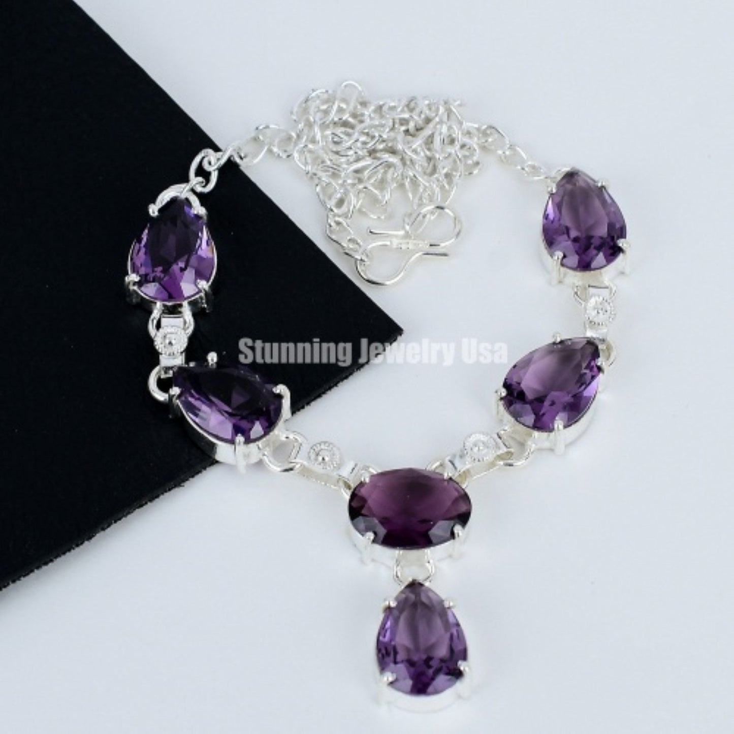 Purple Amethyst Sterling Silver Necklace