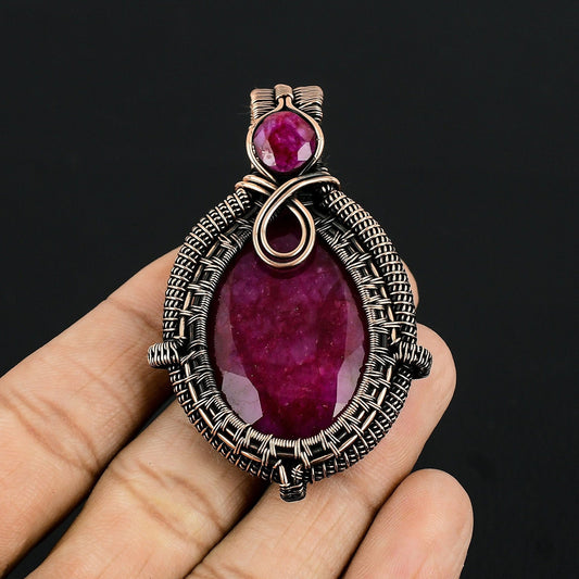 Kashmir Red Ruby Gemstone Pendant