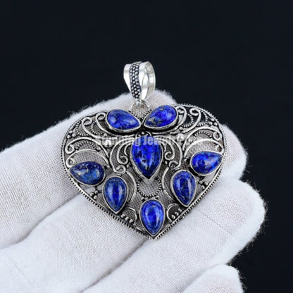 Blue Lapis Lazuli Gemstone Heart Pendant