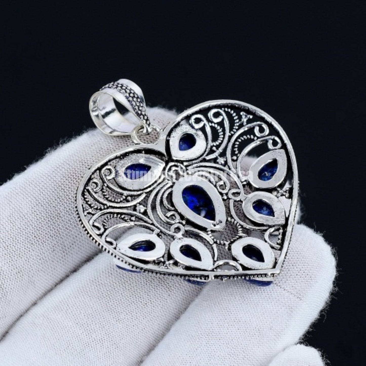 Blue Lapis Lazuli Gemstone Heart Pendant