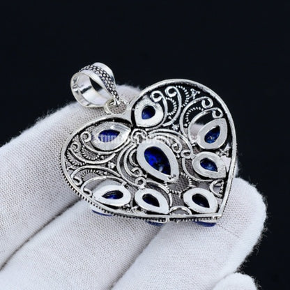 Blue Lapis Lazuli Gemstone Heart Pendant