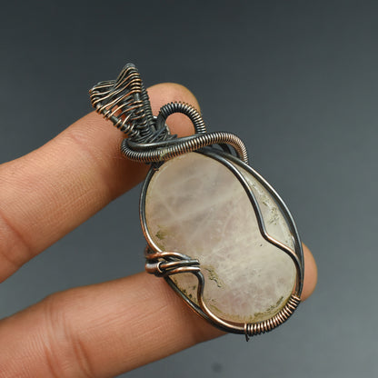 Pink Rose Quartz Gemstone Pendant