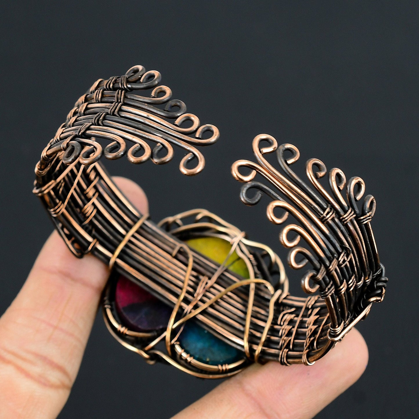Rainbow Solar Quartz Gemstone Bangle