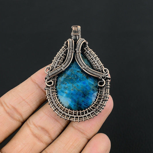 Neon Blue Apatite Gemstone Pendant