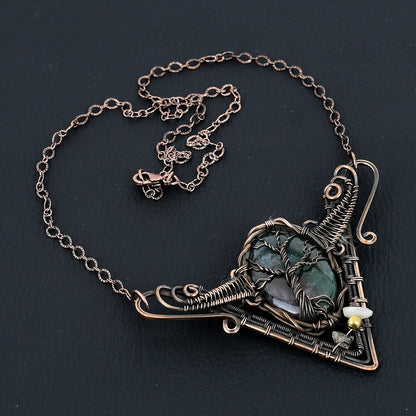 Green Bloodstone Gemstone Necklace