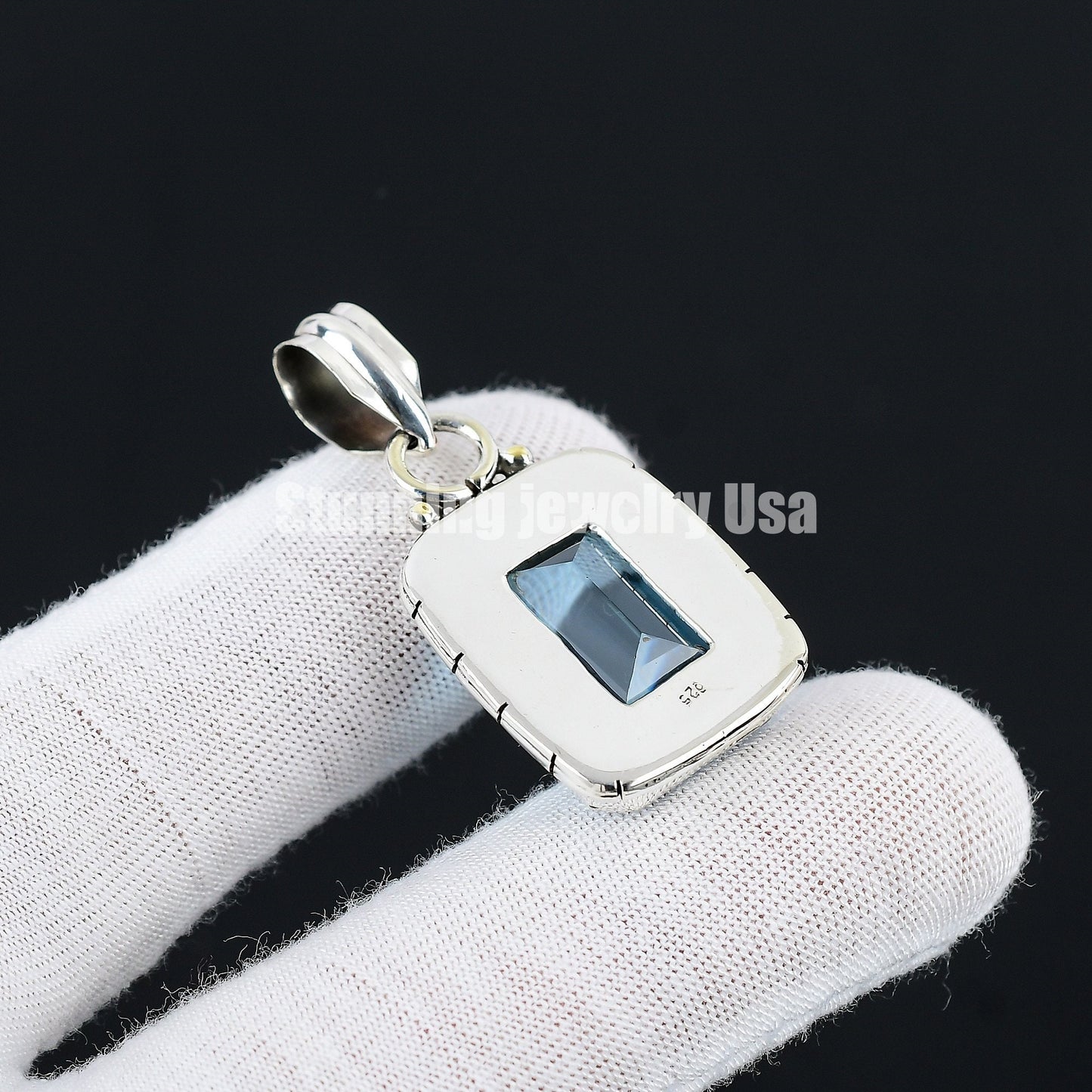 Swiss Blue Topaz Gemstone Pendant