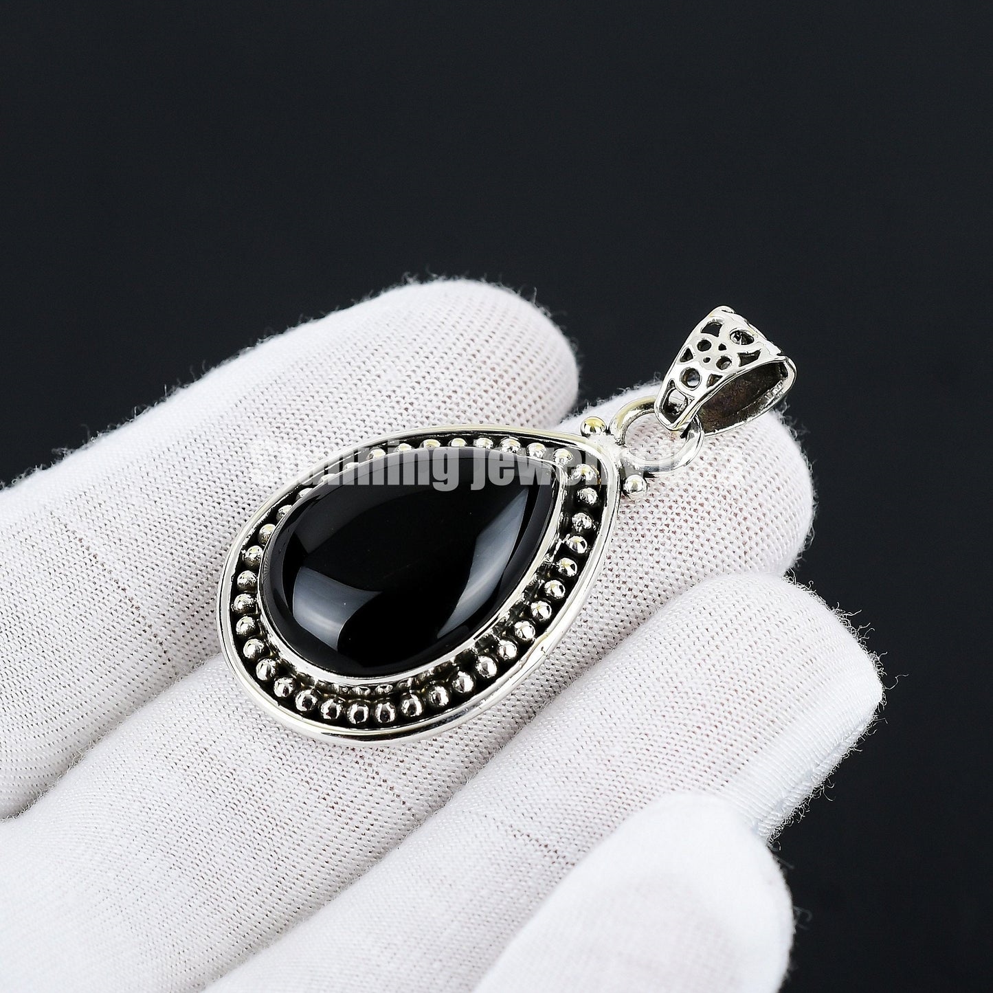 Black Onyx Gemstone Pendant
