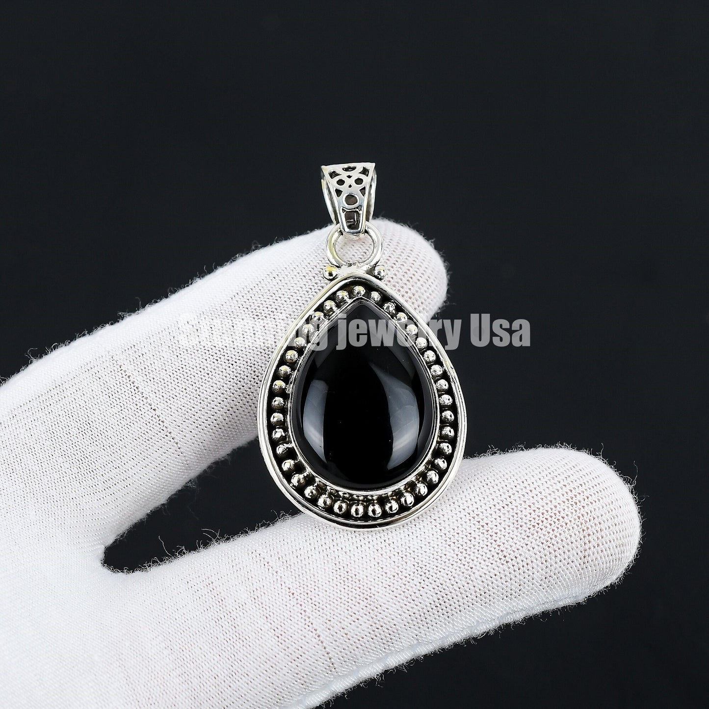 Black Onyx Gemstone Pendant