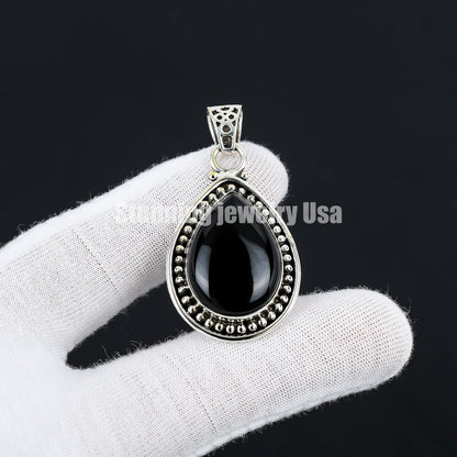 Black Onyx Gemstone Pendant