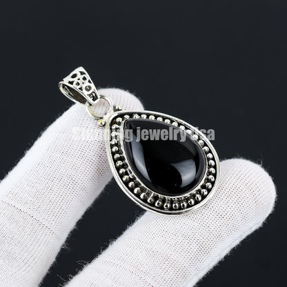 Black Onyx Gemstone Pendant