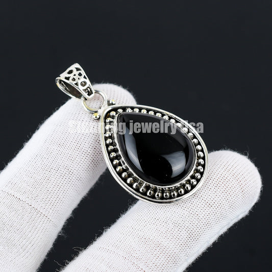 Black Onyx Gemstone Pendant