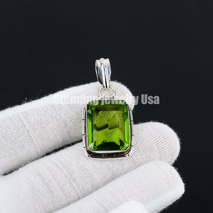 Green Peridot Gemstone Pendant