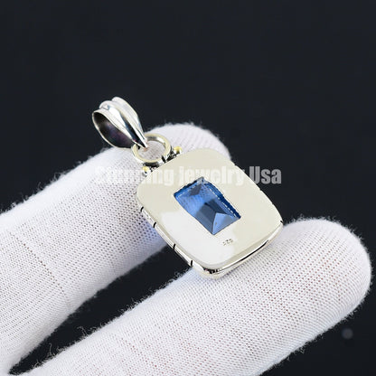 London Blue Topaz Sterling Silver Pendant