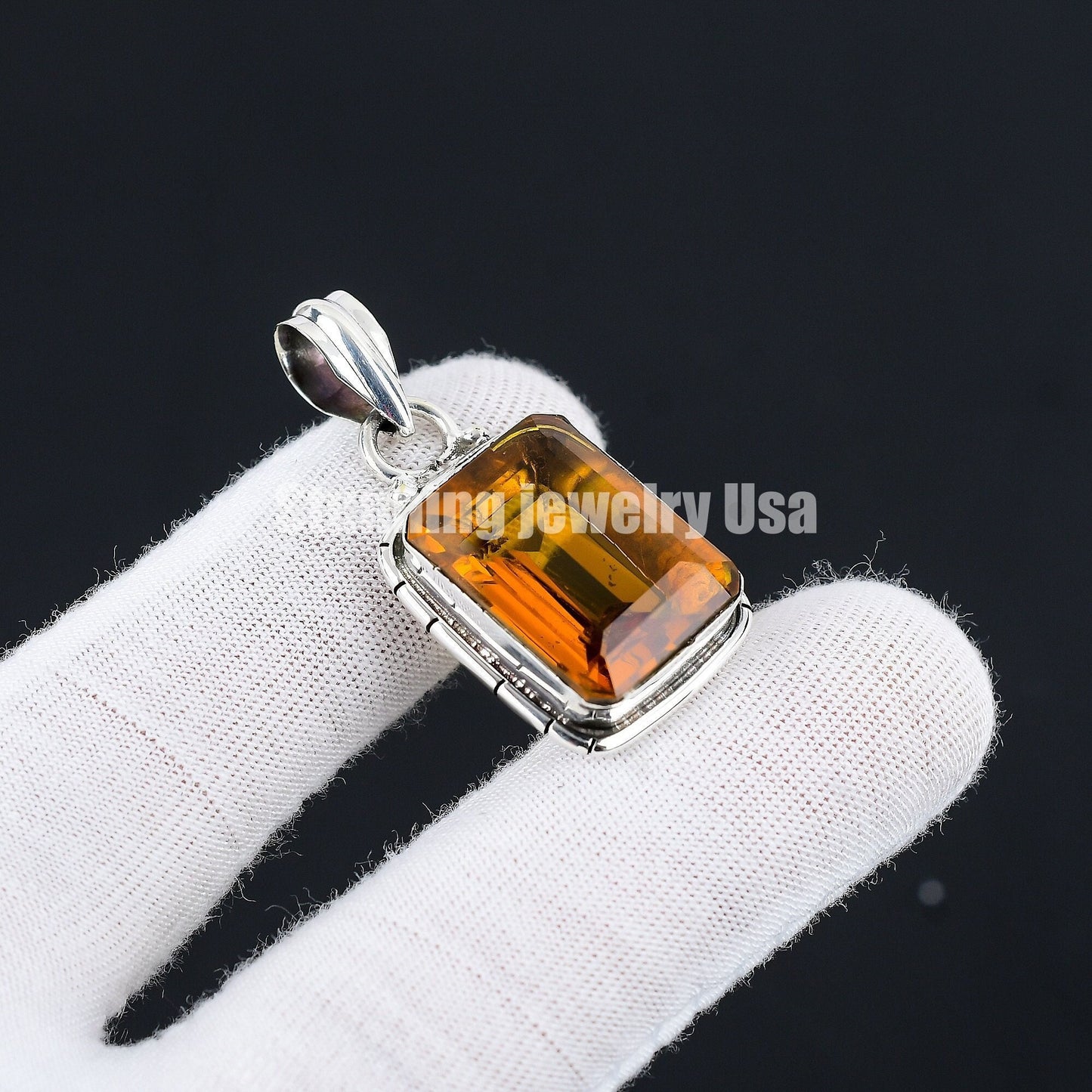 Honey Topaz Sterling Silver Pendant
