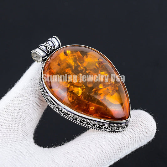 Honey Amber Gemstone Pendant