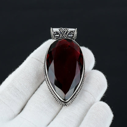 Red Garnet Pear Gemstone Pendant