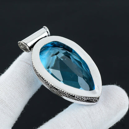 Swiss Blue Topaz Gemstone Pendant