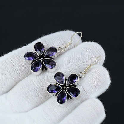 Blue Tanzanite Gemstone Earrings