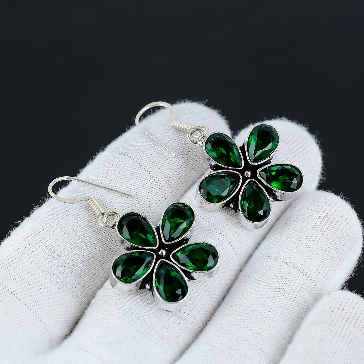Green Tourmaline Gemstone Earrings