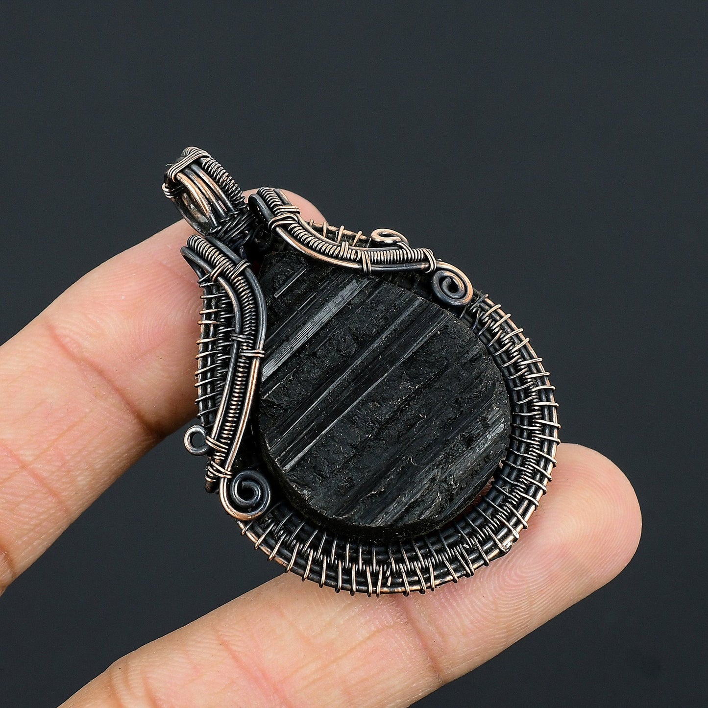 Black Tourmaline Gemstone Pendant