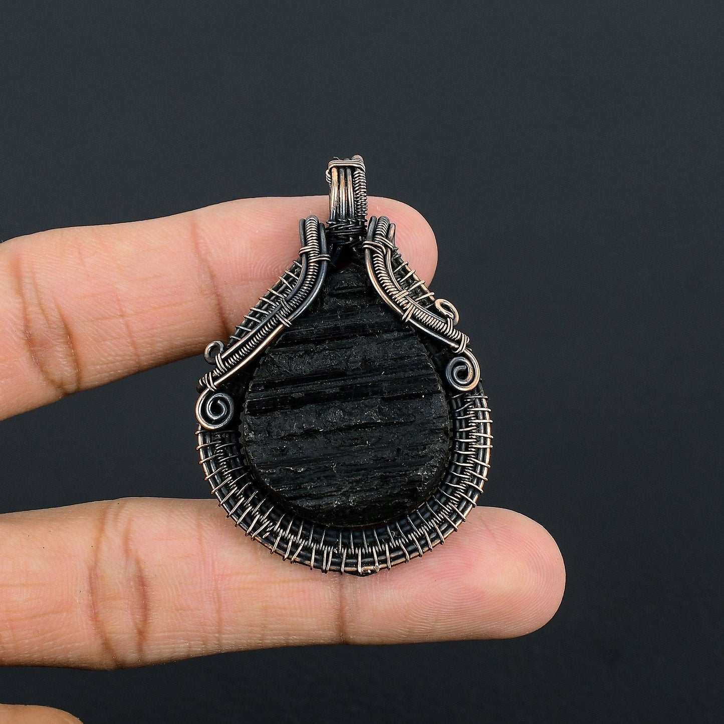 Black Tourmaline Gemstone Pendant