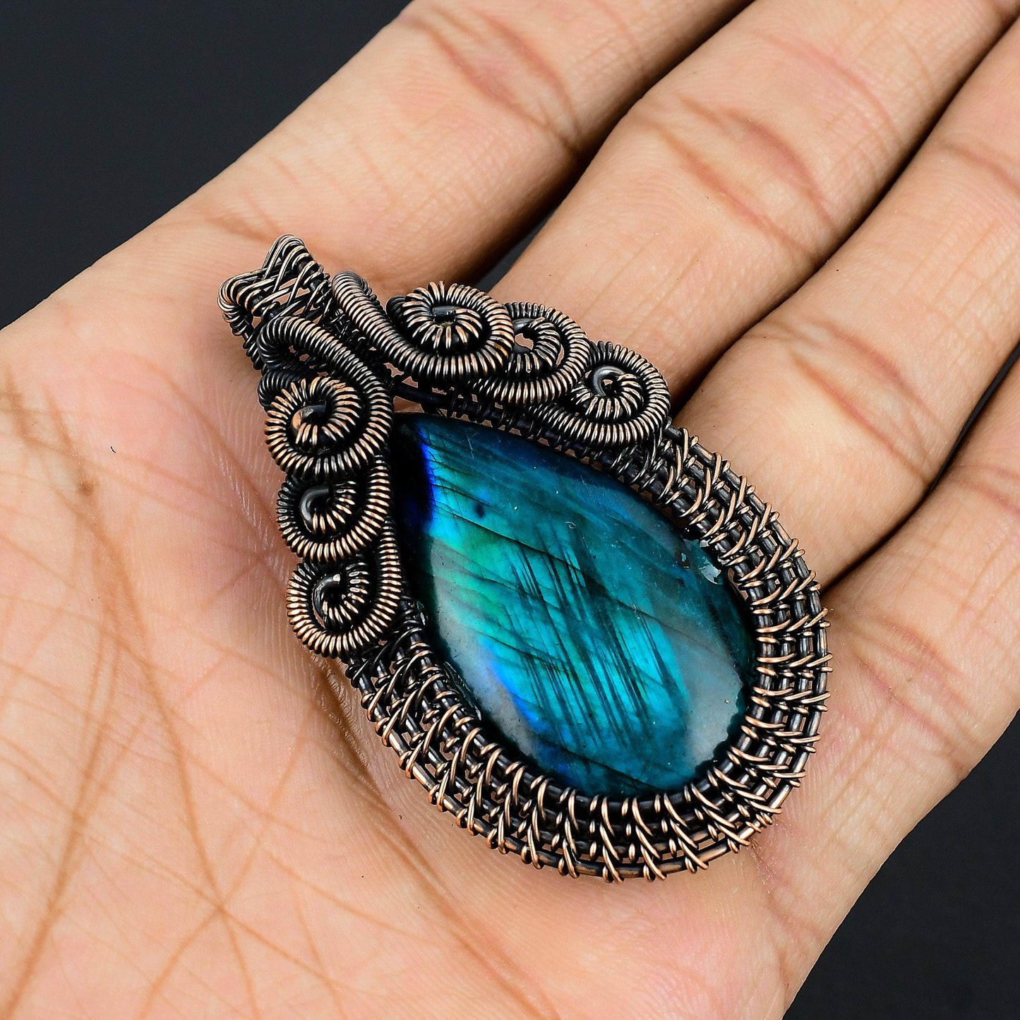 Blue Labradorite Gemstone Pendant