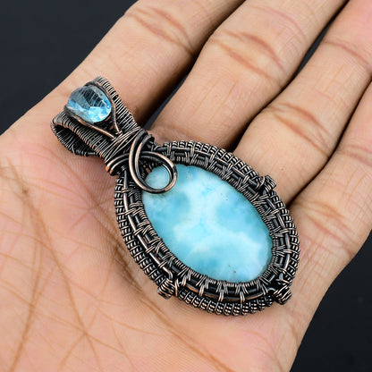 Blue Larimar Gemstone Pendant