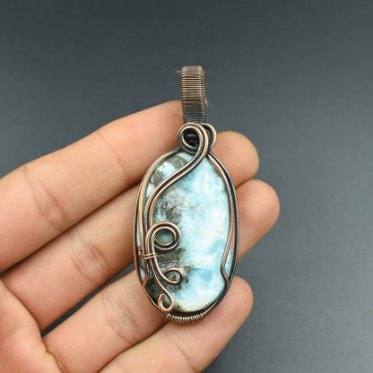 Blue Larimar Gemstone Pendant
