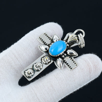 Blue Sleeping Beauty Turquoise Gemstone Pendant