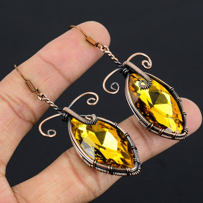 Yellow Citrine Gemstone Earrings
