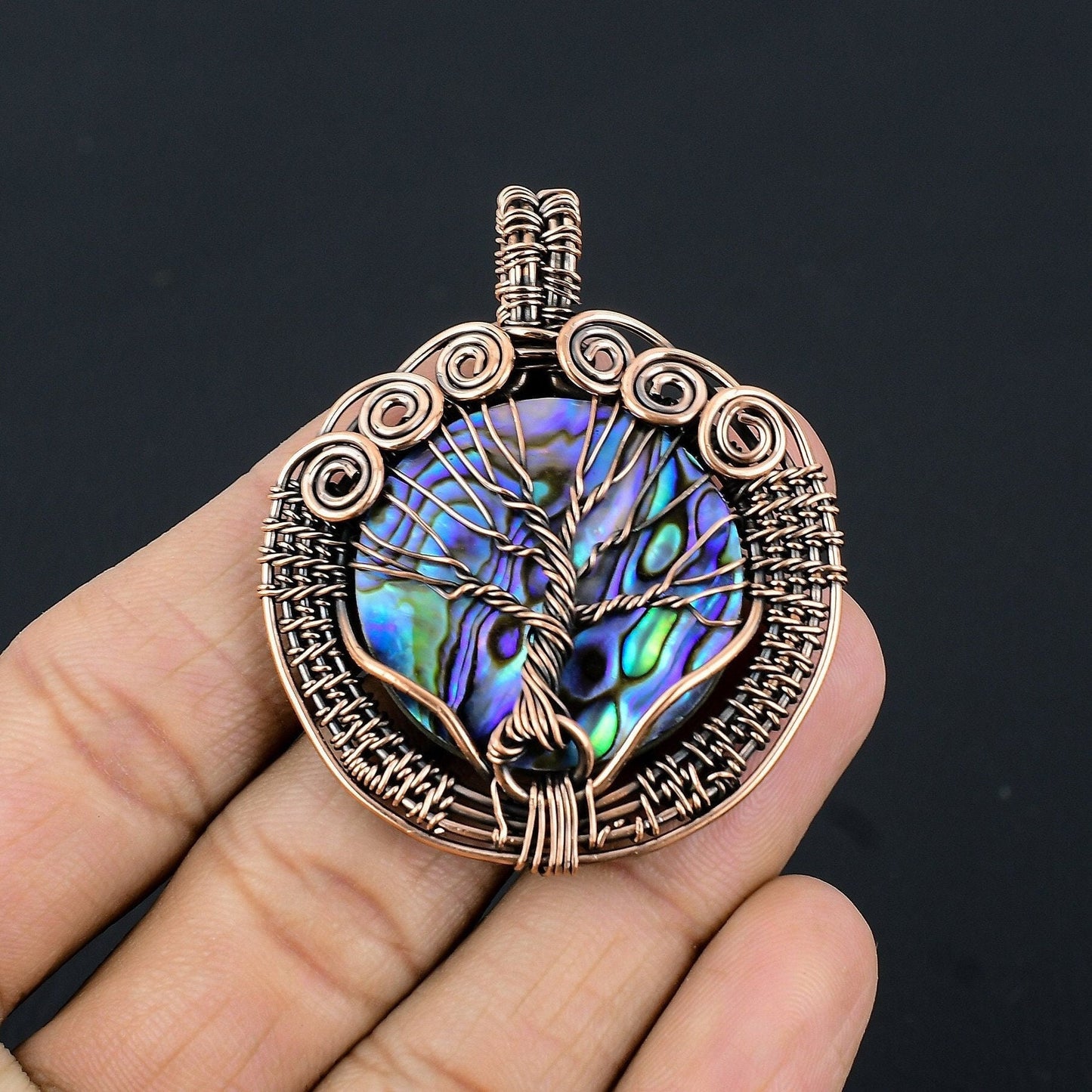Rainbow Abalone Gemstone Pendant