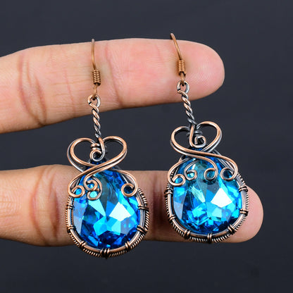 Blue Topaz Gemstone Earrings