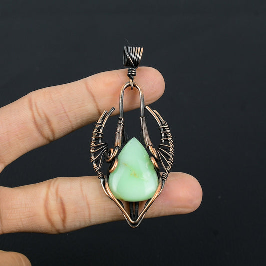 Lemon Chrysoprase Gemstone Bull Pendant